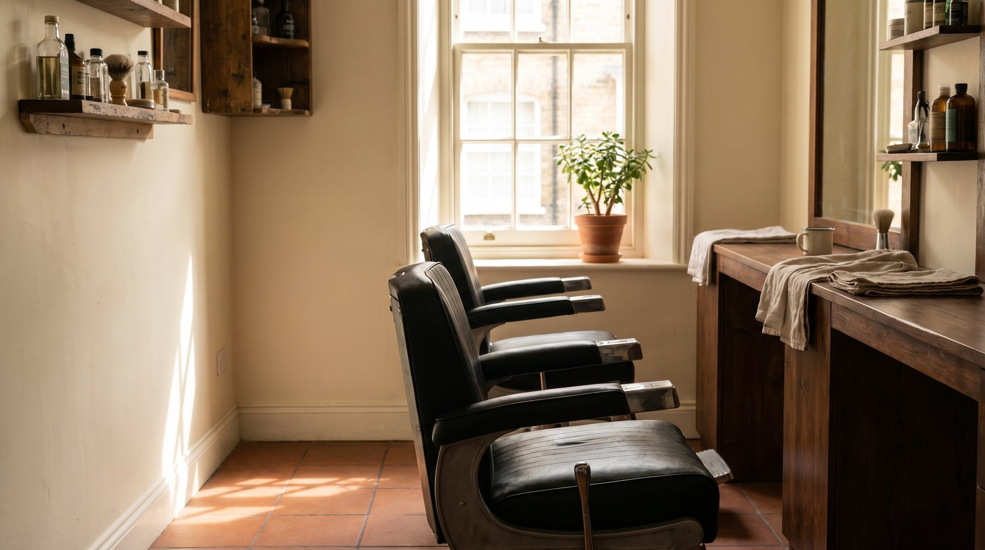 The Field & Linen shop, cream walls and warm window light