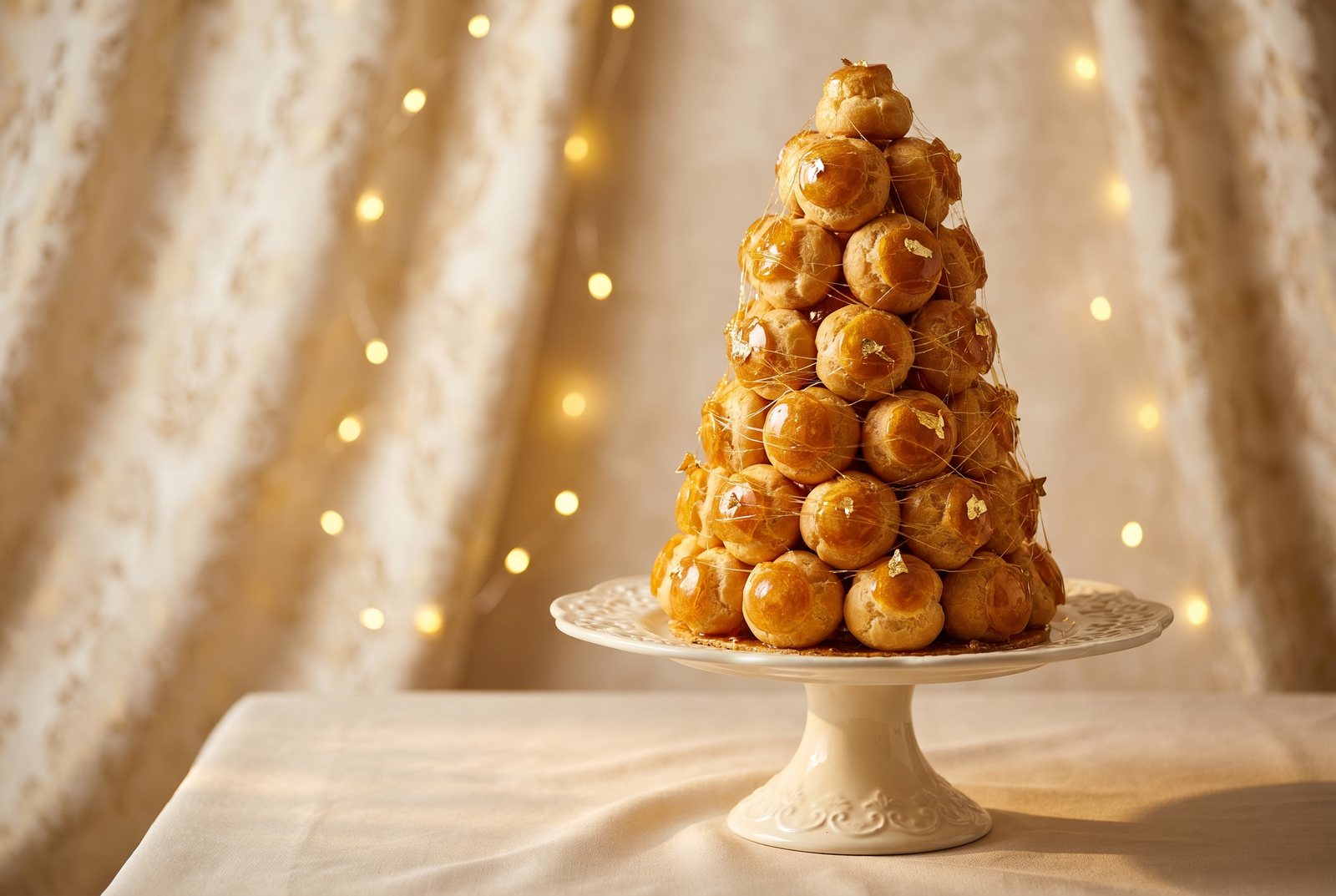A croquembouche tower of choux