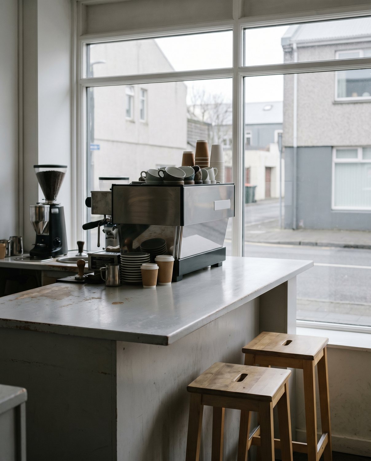 The takeaway counter, plain and tidy