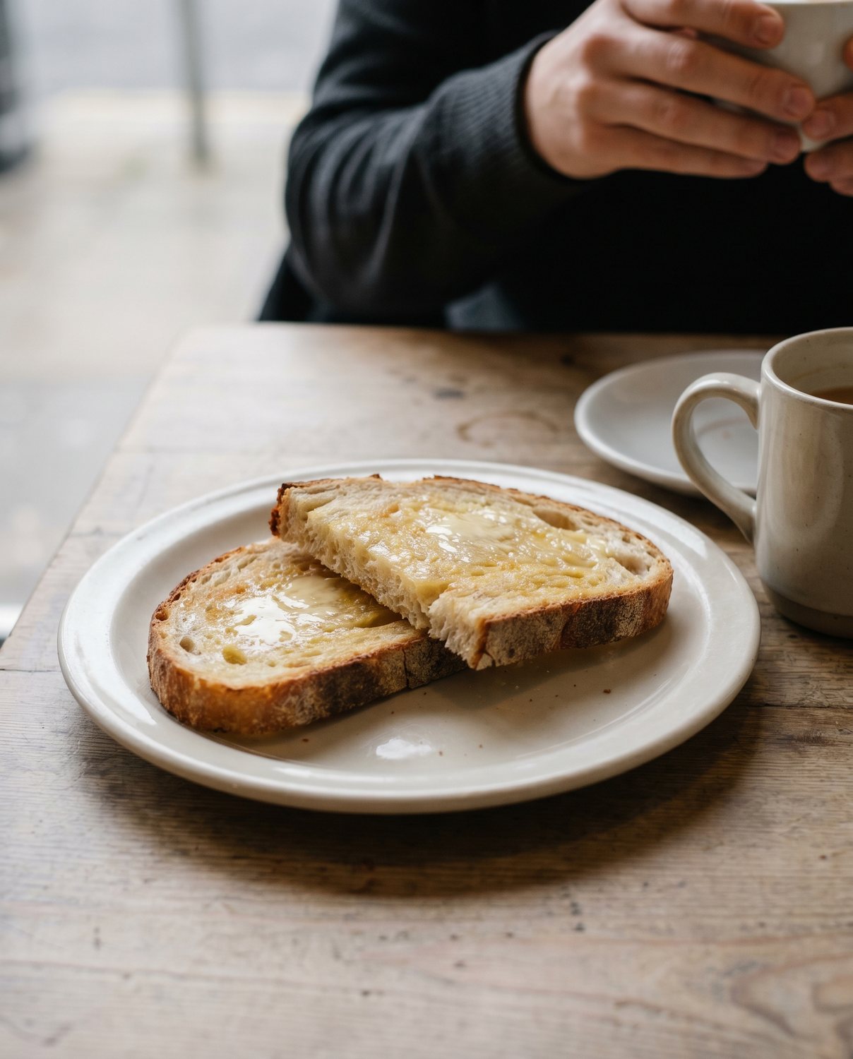 Buttered sourdough toast