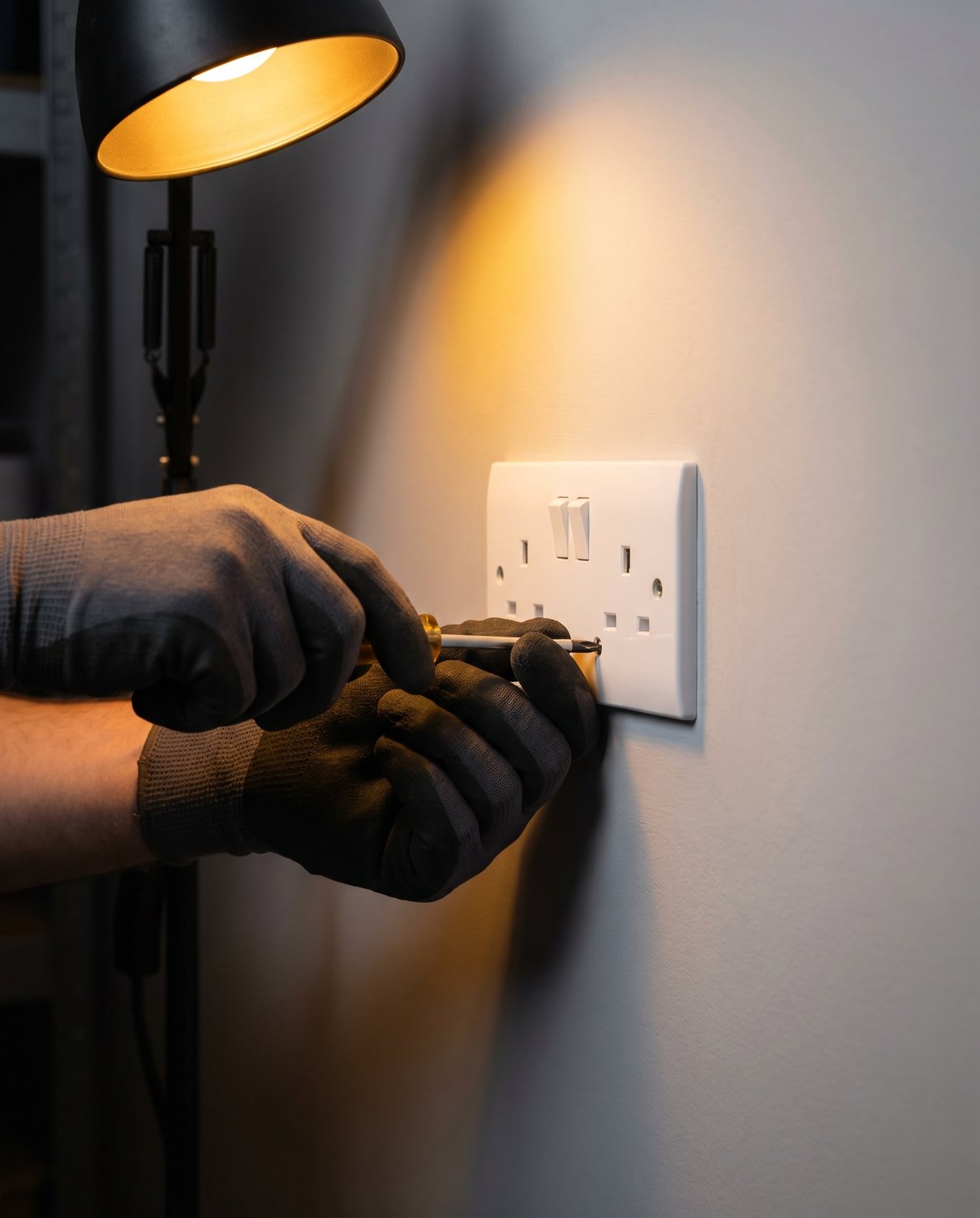 A new double power point neatly installed on a wall